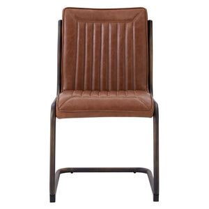 Cooper Leatherette Chair Rubber Gold Frame - Antique Cigar Brown