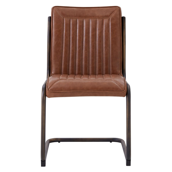 Cooper Leatherette Chair Rubber Gold Frame - Antique Cigar Brown