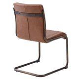 Cooper Leatherette Chair Rubber Gold Frame - Antique Cigar Brown