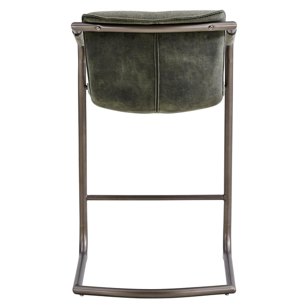 Indy Fabric Counter Stool - Set of 2 Sage Green/Velvet Green