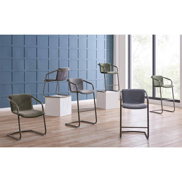 Indy Fabric Counter Stool - Set of 2 Sage Green/Velvet Green