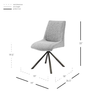 New Pacific Direct Viona Fabric Swivel Dining Side Chair (Seat) - Set of 2 1060019-218-NPD