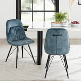New Pacific Direct Pablo Velvet Fabric Dining Side Chair - Set of 2 1060021-217-NPD