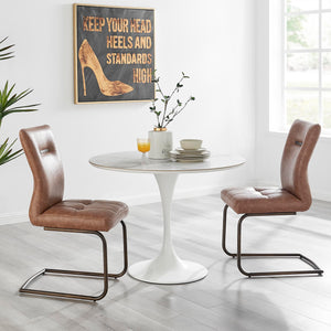 New Pacific Direct Mauricia PU Dining Side Chair - Set of 2 1060023-215-NPD