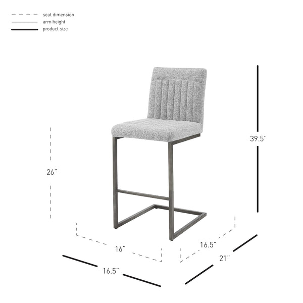 New Pacific Direct Ronan Fabric Counter Stool - Set of 2 1060028-218-NPD