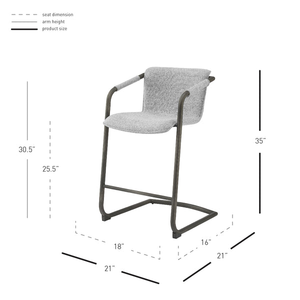 New Pacific Direct Indy Fabric Counter Stool - Set of 2 1060030-218-NPD