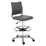 Axel Adjustable Height Drafting Stool in Gray with Aluminum Base
