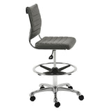 Axel Adjustable Height Drafting Stool in Gray with Aluminum Base
