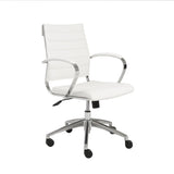 Axel Low Back Office Chair in White with Aluminum Base