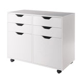Winsome Wood Halifax 2 Section Mobile Storage Cabinet, White 10622-WINSOMEWOOD