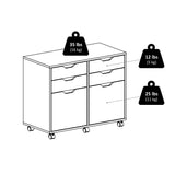 Winsome Wood Halifax 2 Section Mobile Storage Cabinet, White 10622-WINSOMEWOOD