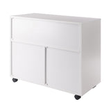 Winsome Wood Halifax 3 Section Mobile Storage Cabinet, White 10633-WINSOMEWOOD