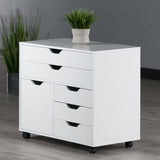 Winsome Wood Halifax 3 Section Mobile Storage Cabinet, White 10633-WINSOMEWOOD