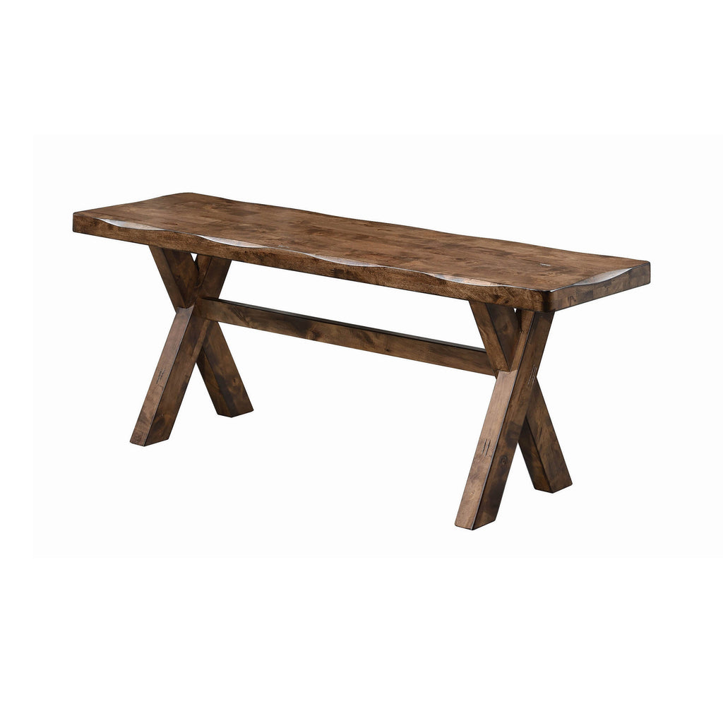 Alston Country Rustic X-shaped Dining Bench Knotty Nutmeg