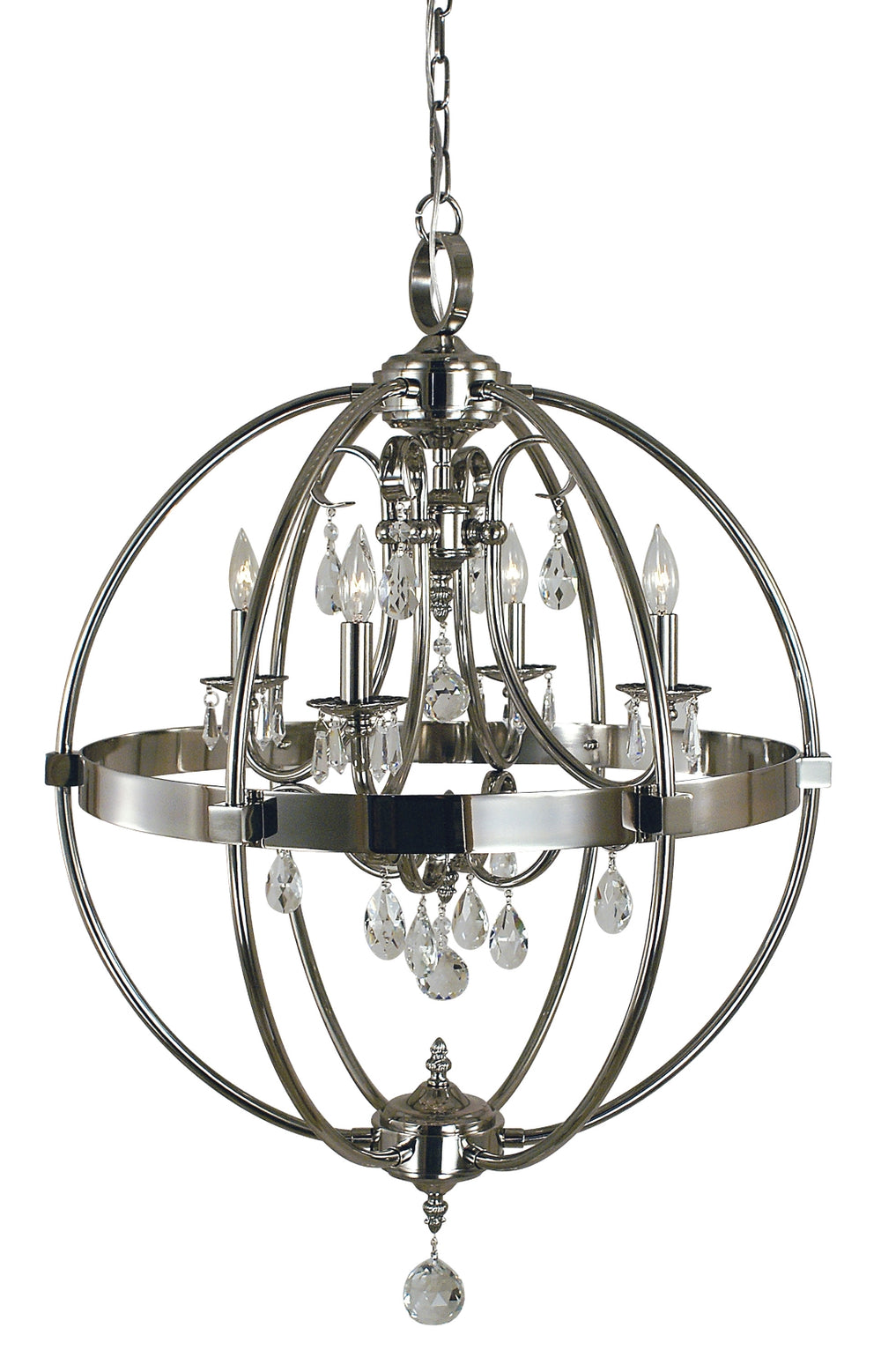 4-Light Mahogany Bronze Compass Dining Chandelier