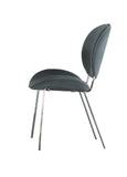 Retro Modern Upholstered Armless Side Chairs Grey (Set of 2)