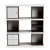 Baxton Studio Rune Modern and Contemporary Two-Tone White and Walnut Brown Finished 2-Drawer Bookcase