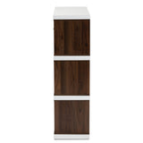 Baxton Studio Rune Modern and Contemporary Two-Tone White and Walnut Brown Finished 2-Drawer Bookcase