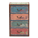 Baxton Studio Amandine Vintage Rustic French Inspired Multicolor Finished Wood 4-Drawer Accent Storage Cabinet