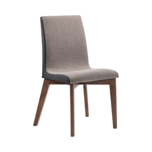 Redbridge Modern Upholstered Side Chairs Grey and Natural Walnut (Set of 2)