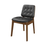 Redbridge Modern Tufted Back Side Chairs Natural Walnut and Black (Set of 2)
