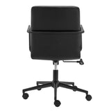 Leander Low Back Office Chair in Black with Matte Black Armrests/Base