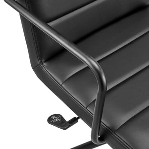 Leander Low Back Office Chair in Black with Matte Black Armrests/Base