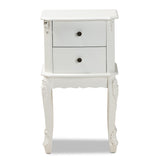 Baxton Studio Sophia Classic and Traditional French White Finished Wood 2-Drawer Nightstand 