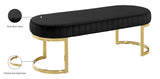 Lemar Velvet / Engineered Wood / Metal / Foam Contemporary Black Velvet Bench - 50" W x 18" D x 18" H