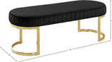 Lemar Velvet / Engineered Wood / Metal / Foam Contemporary Black Velvet Bench - 50" W x 18" D x 18" H