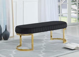 Lemar Velvet / Engineered Wood / Metal / Foam Contemporary Black Velvet Bench - 50" W x 18" D x 18" H