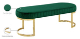 Lemar Velvet / Engineered Wood / Metal / Foam Contemporary Green Velvet Bench - 50" W x 18" D x 18" H