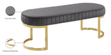 Lemar Velvet / Engineered Wood / Metal / Foam Contemporary Grey Velvet Bench - 50" W x 18" D x 18" H