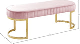 Lemar Velvet / Engineered Wood / Metal / Foam Contemporary Pink Velvet Bench - 50" W x 18" D x 18" H