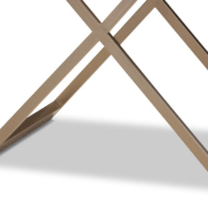 Baxton Studio Patricia Modern and Contemporary White Finished Wood and Brass-Tone Metal 1-Drawer Nightstand