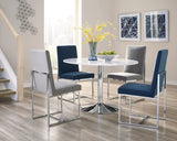 Mackinnon Modern Upholstered Dining Chairs Set of 2 - Stylish Grey Fabric & Chic Chrome Base