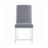 Mackinnon Modern Upholstered Dining Chairs Set of 2 - Stylish Grey Fabric & Chic Chrome Base