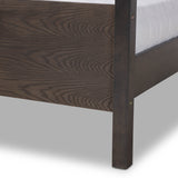 Baxton Studio Natasha Modern and Contemporary Grey Fabric Upholstered and Dark Grey Oak Finished Wood King Size Platform Canopy Bed
