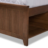 Riko Modern and Contemporary Transitional Walnut Brown Finished Wood Queen Size Platform Storage Bed