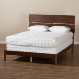 Baxton Studio Anthony Modern and Contemporary Walnut Brown Finished Wood King Size Panel Bed