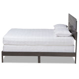 Baxton Studio Anthony Modern and Contemporary Dark Grey Oak Finished Wood Queen Size Panel Bed