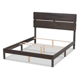 Baxton Studio Anthony Modern and Contemporary Dark Grey Oak Finished Wood King Size Panel Bed