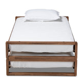 Klara Modern and Contemporary Walnut Finished Wood Expandable Twin Size to King Size Bed Frame