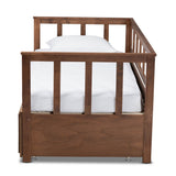 Kendra Modern and Contemporary Walnut Brown Finished Expandable Twin Size to King Size Daybed with Storage Drawers