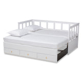 Baxton Studio Kendra Modern and Contemporary White Finished Expandable Twin Size to King Size Daybed with Storage Drawers