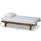 Hiro Modern and Contemporary Walnut Finished Wood Expandable Twin Size to King Size Bed Frame