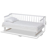 Baxton Studio Muriel Modern and Transitional White Finished Wood Expandable Twin Size to King Size Spindle Daybed
