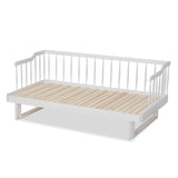 Baxton Studio Muriel Modern and Transitional White Finished Wood Expandable Twin Size to King Size Spindle Daybed