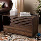 Baxton Studio Claire Modern and Contemporary Walnut Brown Finished Cat Litter Box Cover House