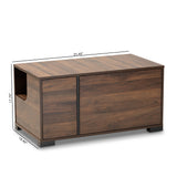 Baxton Studio Connor Modern and Contemporary Walnut Brown Finished 2-Door Cat Litter Box Cover House